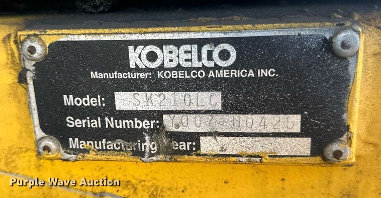 image for item DV0716 2000 Kobelco  SK210LC excavator