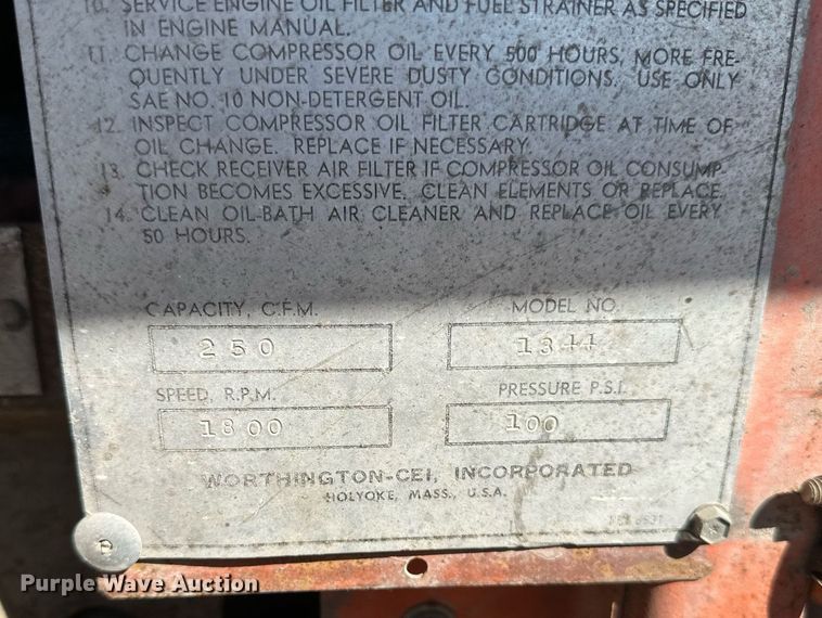 image for item DV0723 Worthington  Blue Brute 250 air compressor