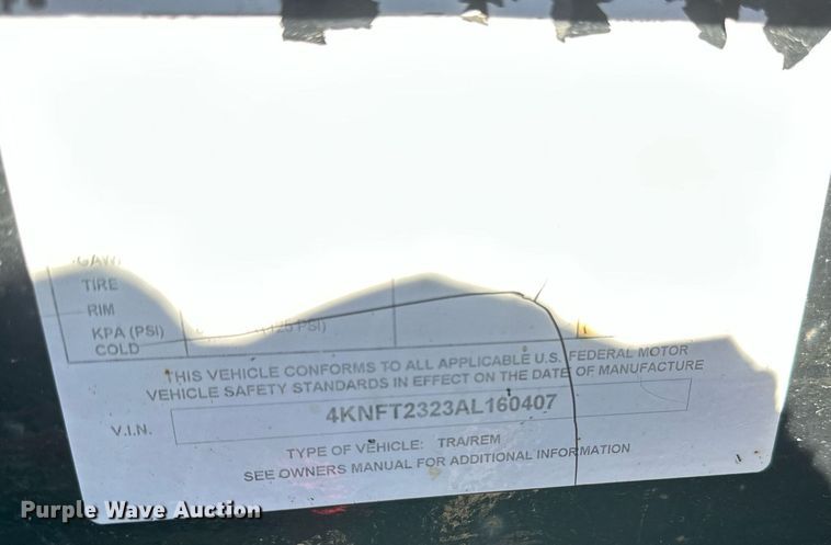 image for item DV0727 2010 Towmaster T40 equipment trailer