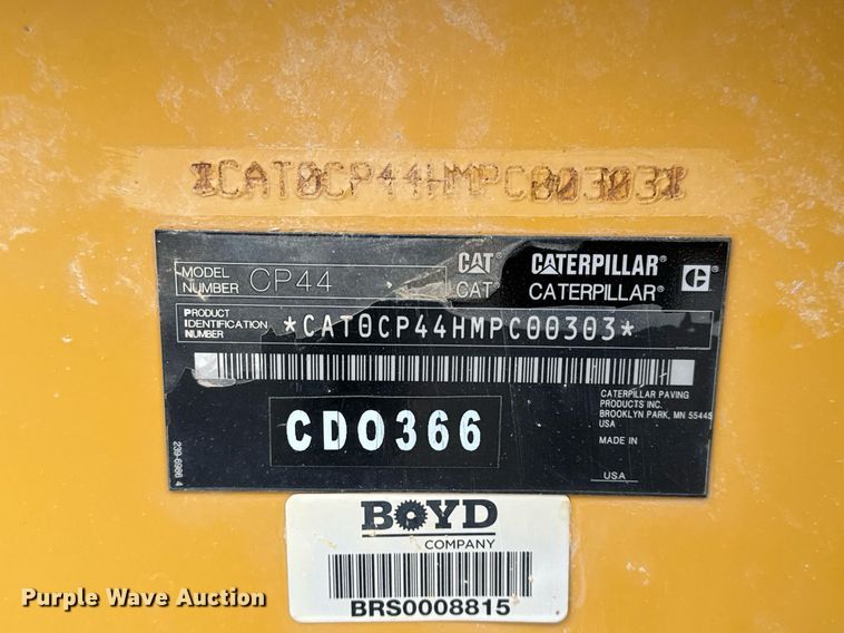 image for item DV1862 2014 Caterpillar CP44 single drum vibratory roller