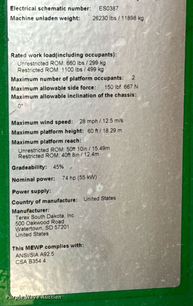 image for item DV1866 2015 Genie S-60TRAX boom lift