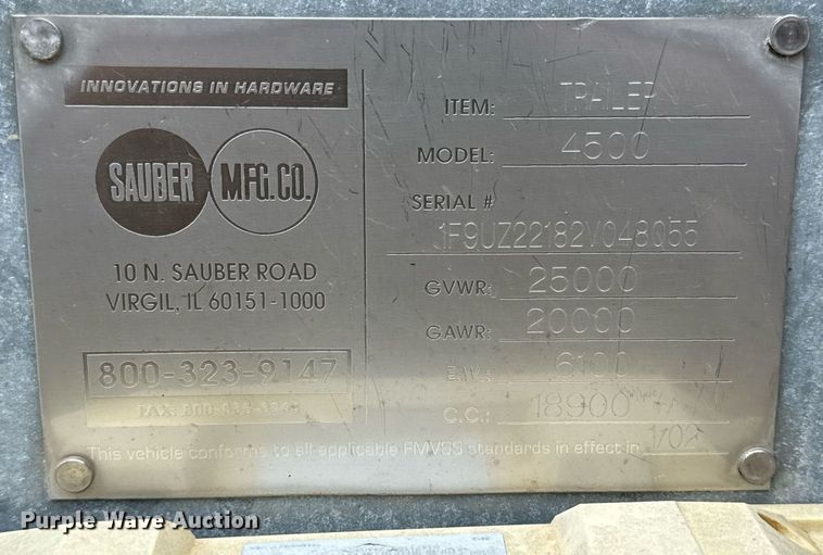 image for item DV1872 2002 Sauber MFG. Co. 4500 pole trailer