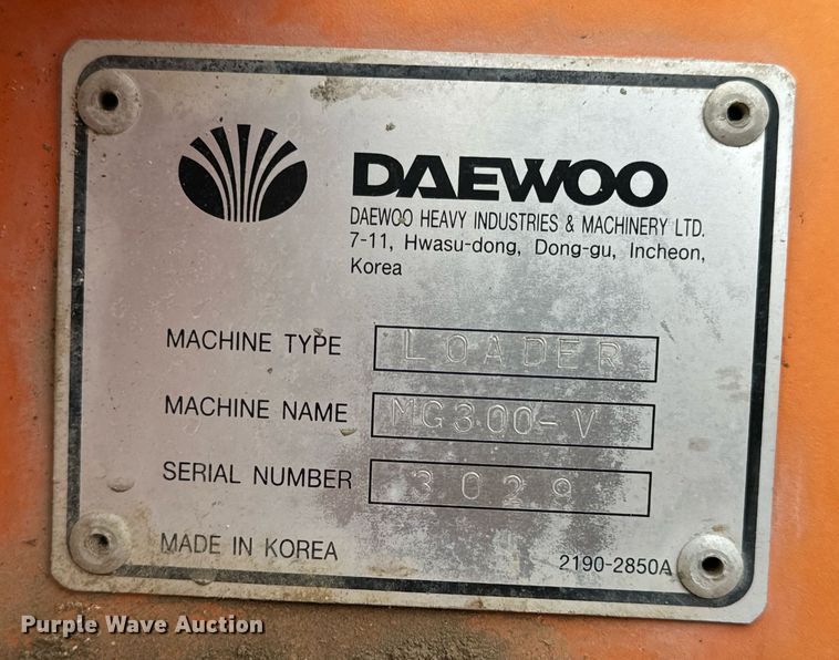 image for item DV1873 2005 Daewoo Mega 300V wheel loader