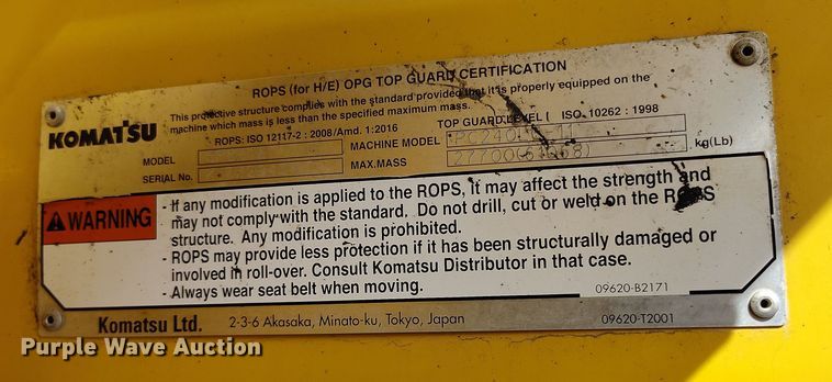 image for item DV6730 2018 Komatsu PC240LC-11 excavator