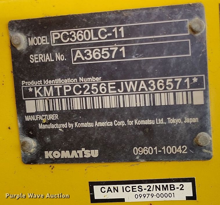 image for item DV6731 2018 Komatsu PC360LC-11 excavator