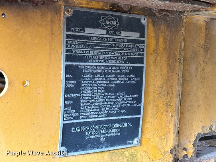 image for item DW1873 1991 Blaw-Knox RW-100A road widener