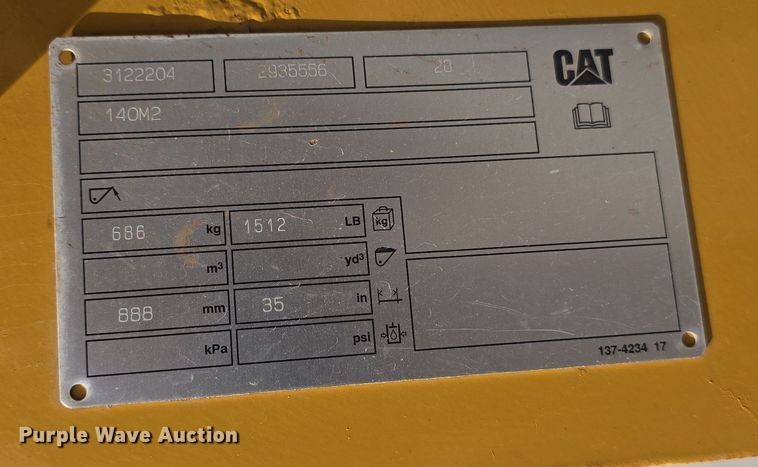 image for item DW3231 2018 Caterpillar 12M3 AWD motor grader