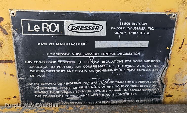 image for item DW3246 LeRoi Dresser Q185DJD-E air compressor
