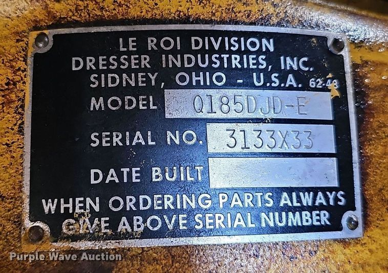 image for item DW3246 LeRoi Dresser Q185DJD-E air compressor