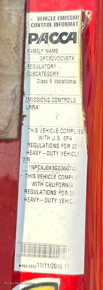 image for item DW5063 2016 Peterbilt 365 ready mix truck