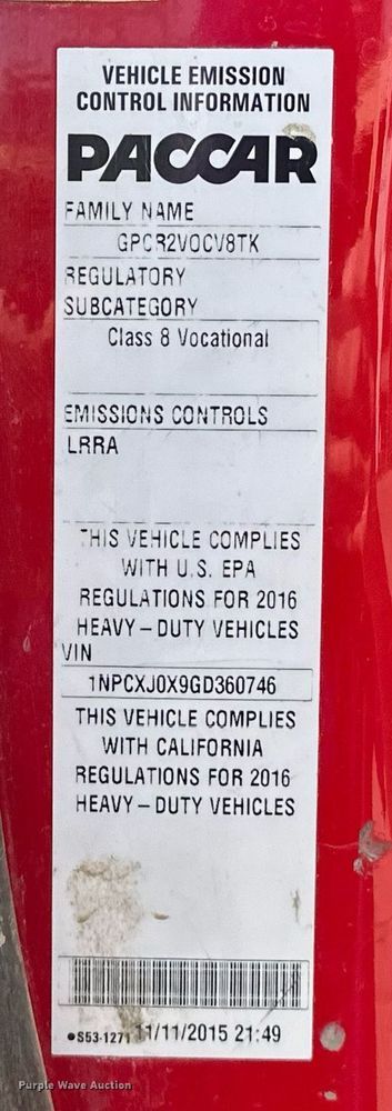 image for item DW5066 2016 Peterbilt 365 ready mix truck