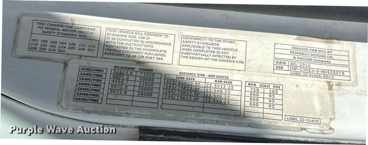 image for item DW5070 2017 Peterbilt 567 ready mix truck