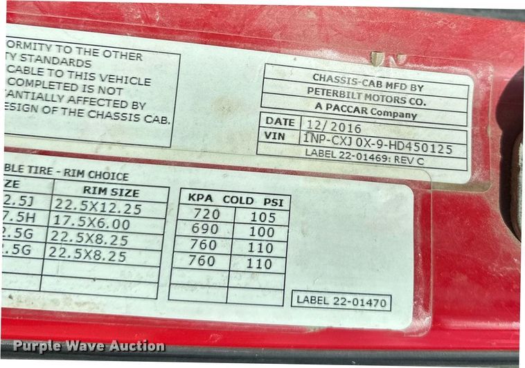 image for item DW5078 2017 Peterbilt 365 ready mix truck