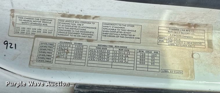 image for item DW5082 2017 Peterbilt 567 ready mix truck