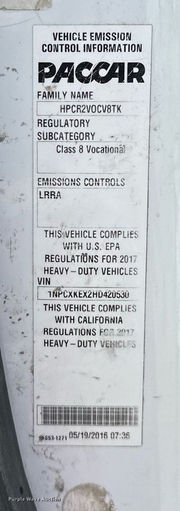 image for item DW5082 2017 Peterbilt 567 ready mix truck