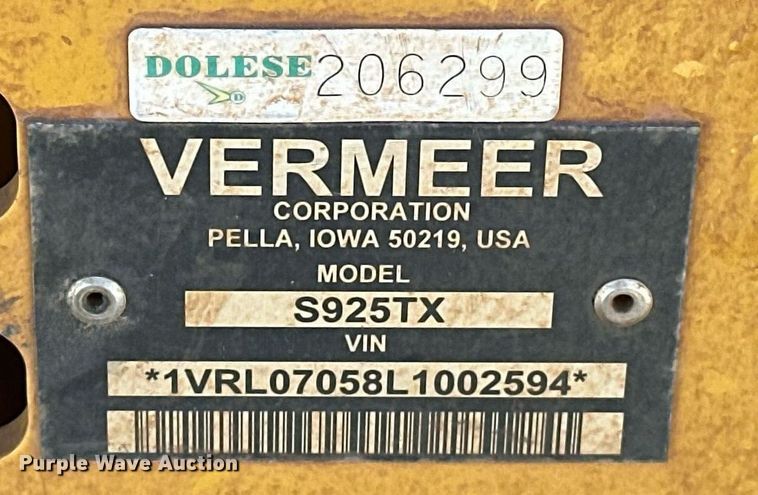 image for item DW5087 2020 Vermeer S925TX compact utility loader