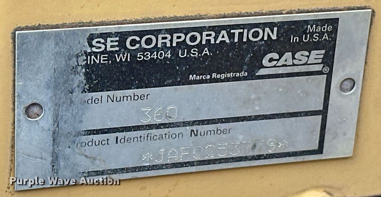 image for item DW5105 1998 Case 360 trencher