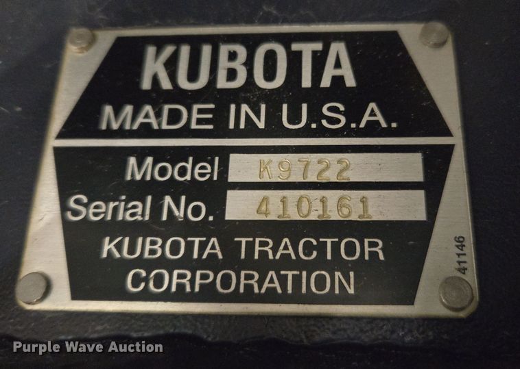 image for item DW8528 Kubota K9722 pallet fork assembly