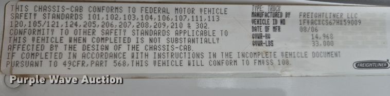 image for item EC0880 2007 Freightliner Business Class M2 street sweeper truck