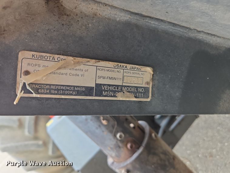 image for item EC0899 2018 Kubota M5N-111 MFWD tractor