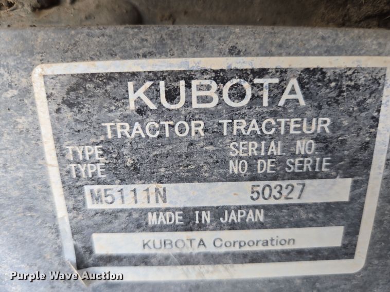 image for item EC0899 2018 Kubota M5N-111 MFWD tractor