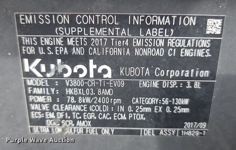 image for item EC0900 2018 Kubota M5N-111 MFWD tractor