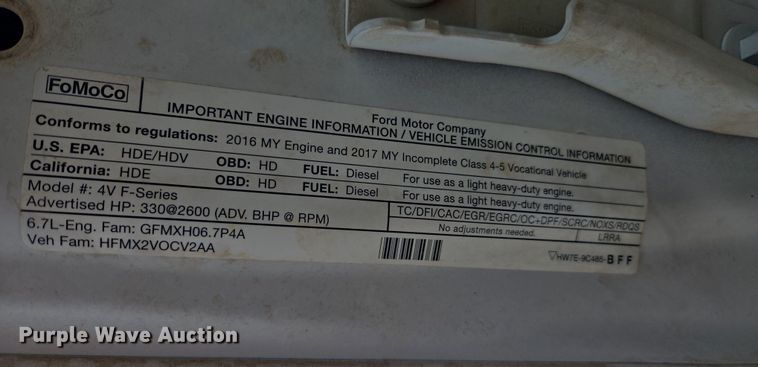 image for item EC0908 2017 Ford F550 flatbed truck