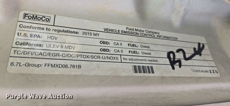 image for item EC0909 2015 Ford F250 Super Duty XL Crew Cab pickup truck