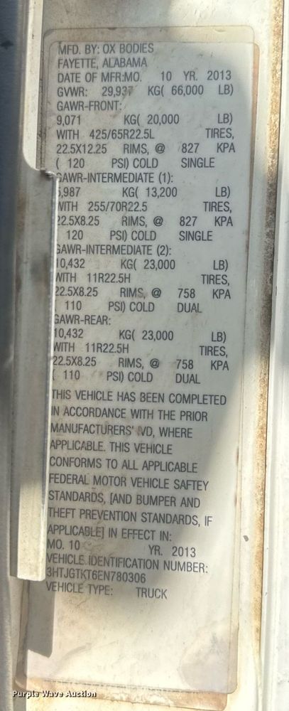 image for item EC3510 2014 Caterpillar CT660 dump truck