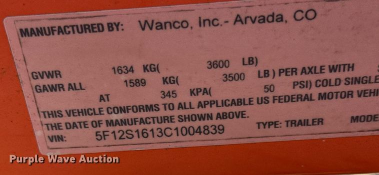 image for item EC4101 (2) 2012 Wanco WTLMB message board trailers