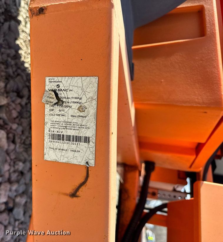 image for item EC4102 2012 Ver-Mac PCMS 1500 message board trailer