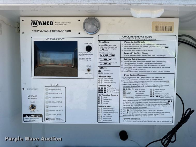 image for item EC4107 2012 Wanco WTLMB message board trailer