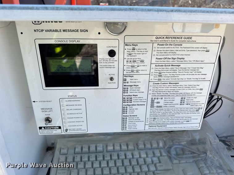 image for item EC4110 2012 Wanco WTLMB message board trailer