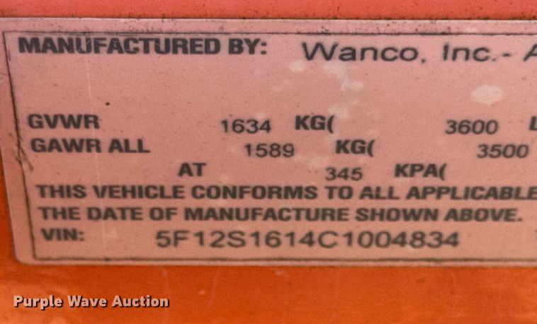 image for item EC4110 2012 Wanco WTLMB message board trailer