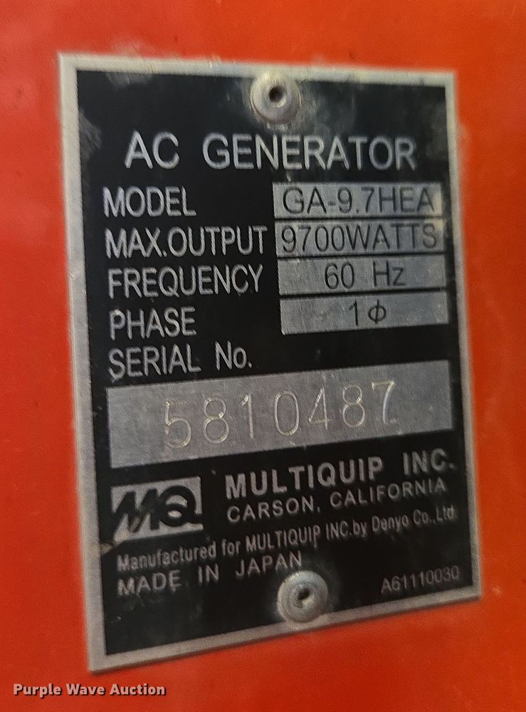image for item EC4123 (2) MQ Power GA-9.7HEA generator