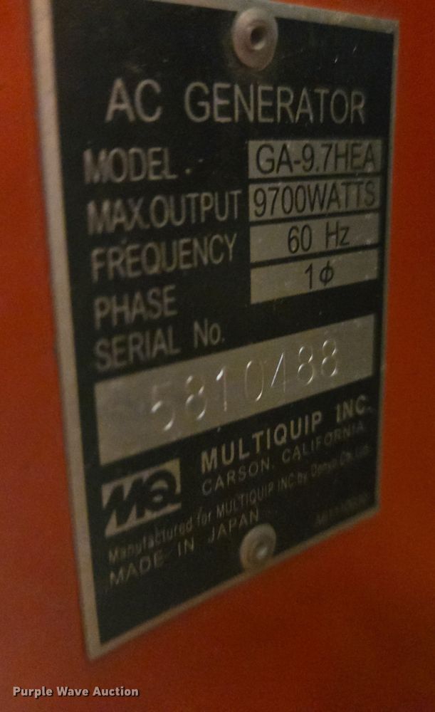 image for item EC4123 (2) MQ Power GA-9.7HEA generator