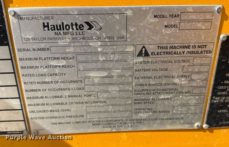 image for item ED4123 2022 Haulotte 4527A boom lift