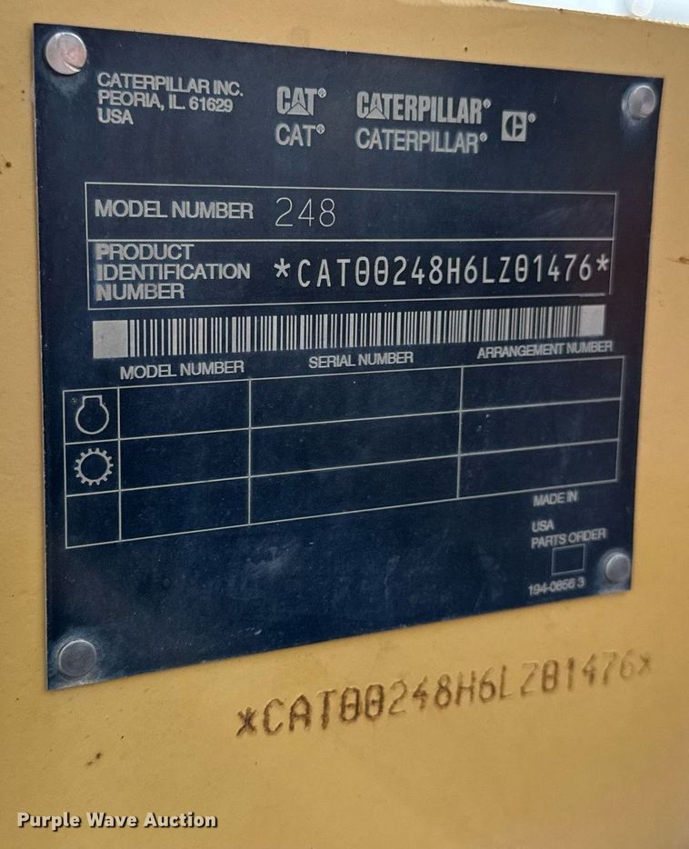 image for item ED4175 2002 Caterpillar 248 skid steer loader