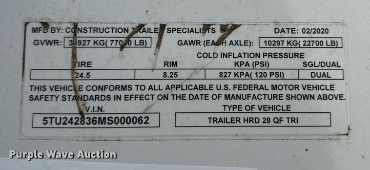 image for item ED4198 2021 CTS Rock Master end dump trailer