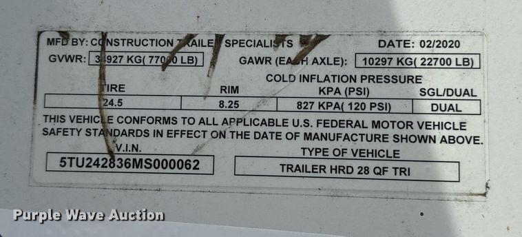 image for item ED4198 2021 CTS Rock Master end dump trailer