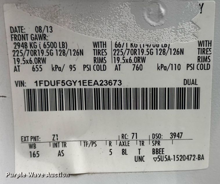 image for item EG2535 2014 Ford F550 Super Duty utility bed pickup truck