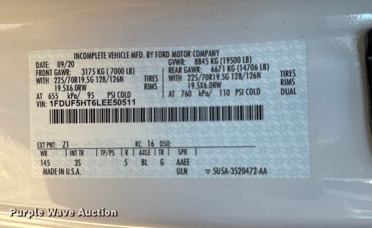 image for item EG2577 2020 Ford F550 Super Duty bucket truck