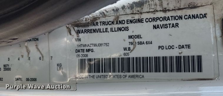 image for item EG2644 2009 International 7500 Crew Cab crane truck