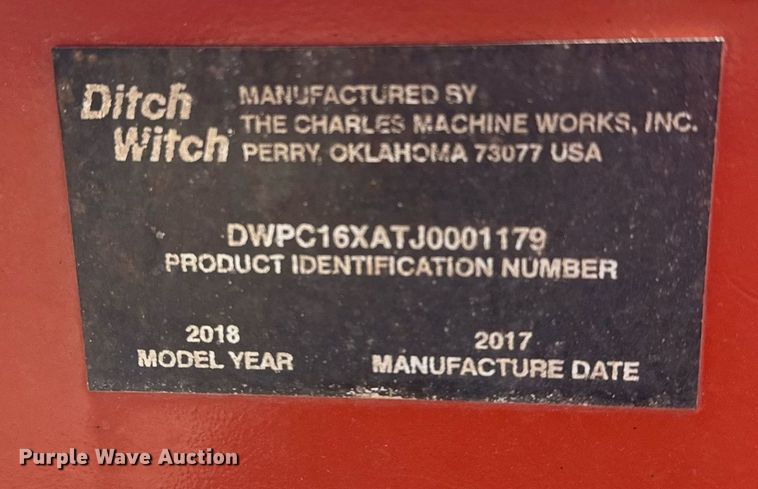 image for item EG2659 2018 Ditch Witch C16X trencher