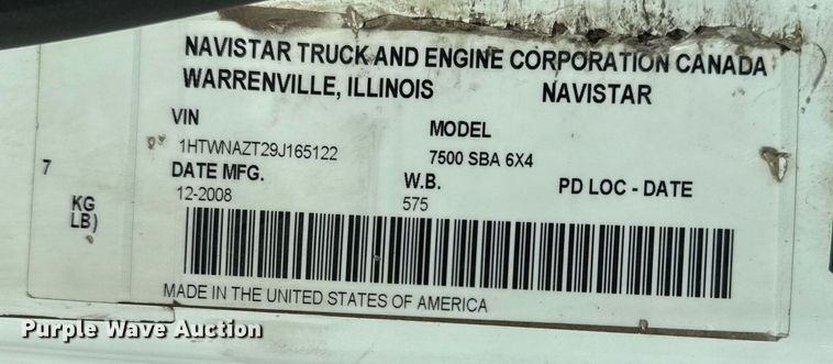 image for item EG5692 2009 International 7500 Crew Cab crane truck