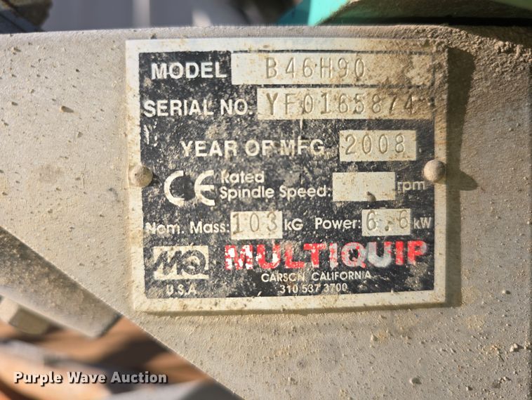 image for item EH8716 2008 MultiQuip Whiteman B46H90 power trowel