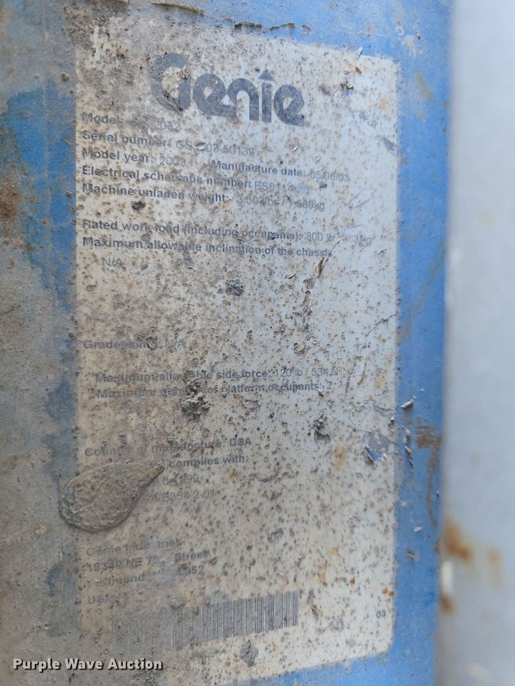 image for item EH8720 2003 Genie GS-2032 scissor lift