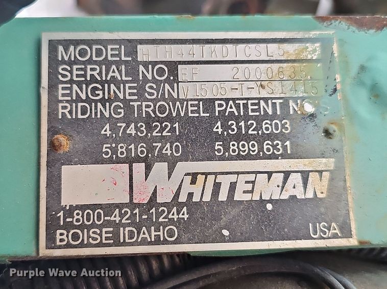 image for item EH8749 Whiteman HTH44TKDTCSL5 power trowel