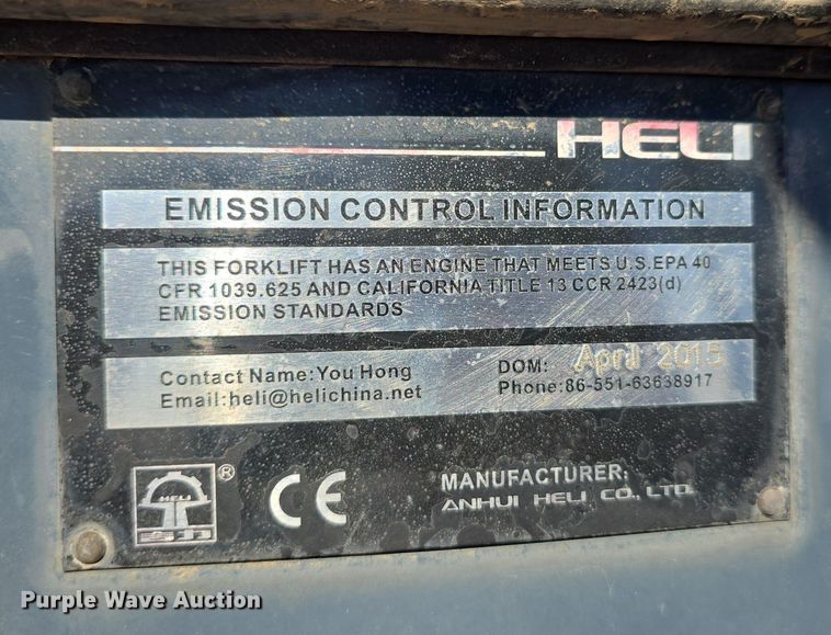 image for item EH8784 2015 Heli H2000 forklift