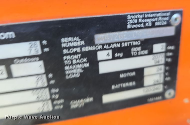 image for item EH8842 2016 Snorkel S4726E scissor lift